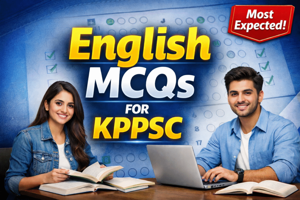 English MCQs for KPPSC