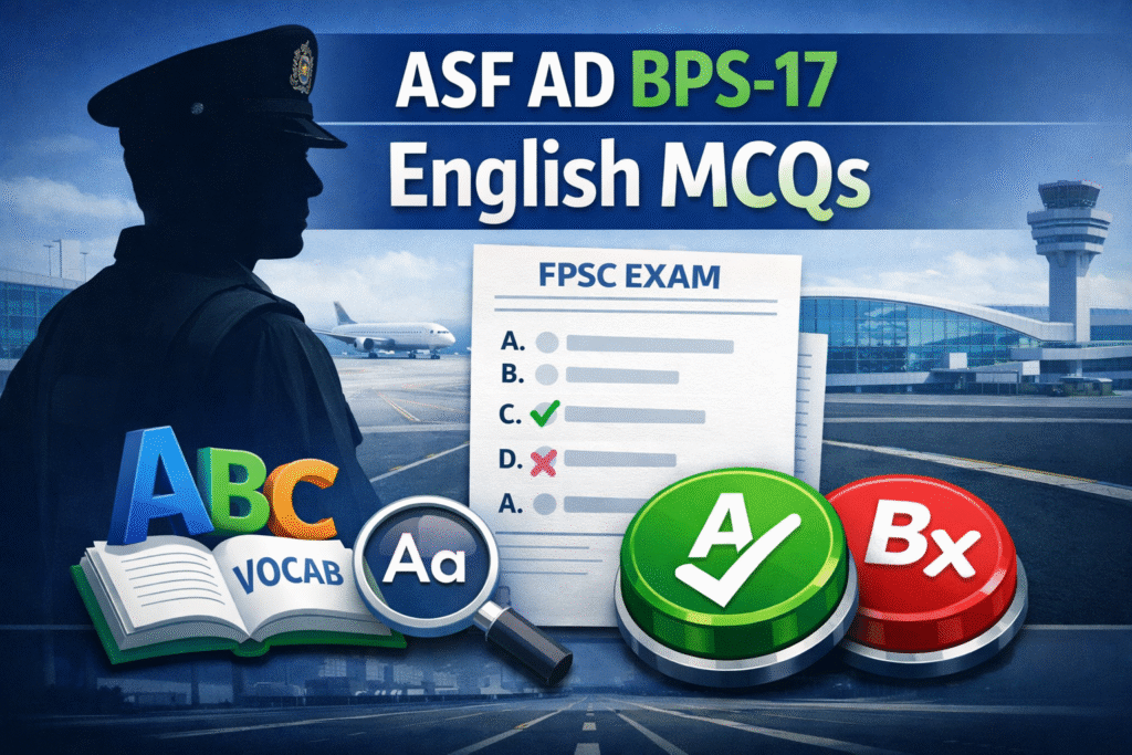 Assistant Director ASF (BPS-17) English MCQs