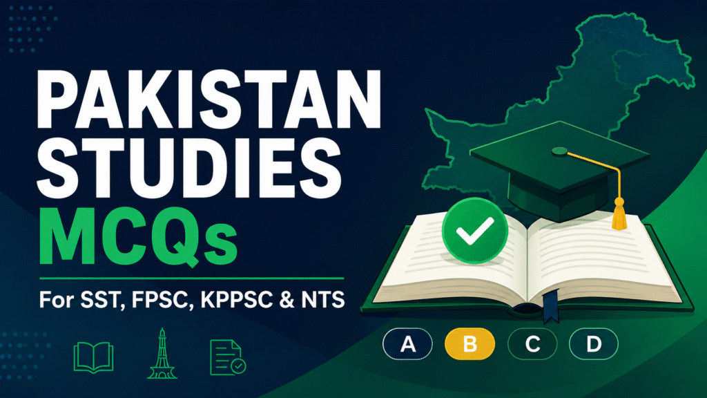 Pakistan Studies MCQs for SST, FPSC, KPPSC & NTS